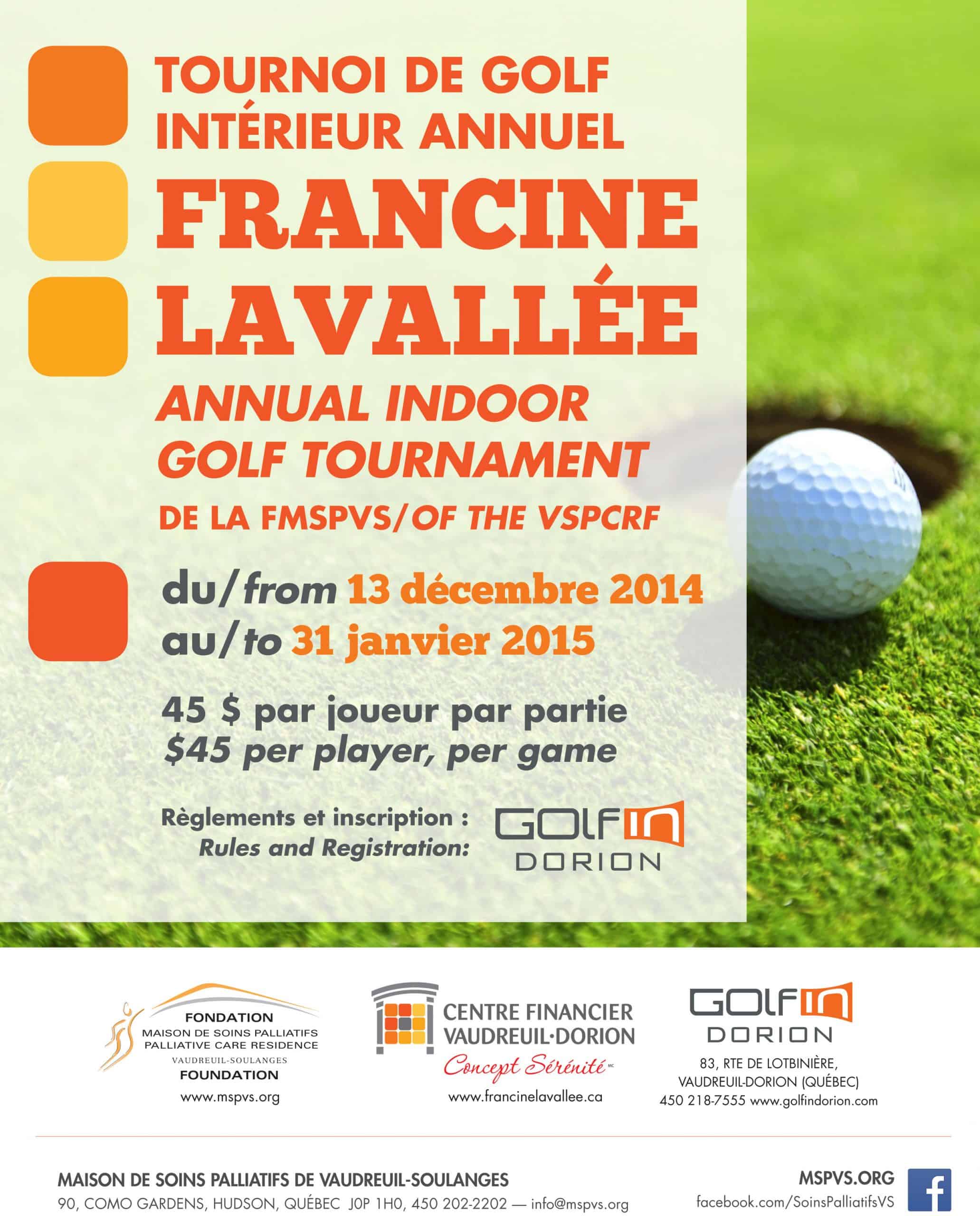 Tournoi golf intérieur Maison Soins Palliatifs