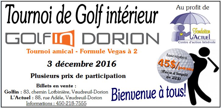 Tournoi de golf L'Actuel affiche @ Le Golf Club