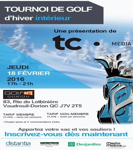 Winter golf tournament APCHQ Montérégie Suroit @ GOLFIN Dorion